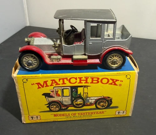 Vintage Original Boxed Lesney Matchbox #Y-7 1912 Rolls Royce Die-Cast Car