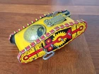 Vintage 1930's Marx Toys Tin-Litho Army Tank Wind-Up Great Graphics