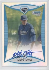 2008 Bowman Chrome Prospects Prospect Refractor 472/500 Mat Latos Matt Auto 1e5