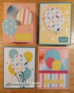 Card Kit Balloon Festoon (Happy Birthday) Stampin Up 8 Cards