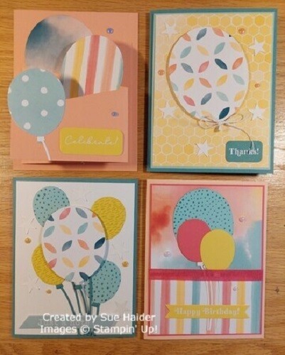 Card Kit Balloon Festoon (Happy Birthday) Stampin Up 8 Cards