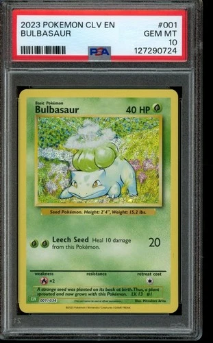 PSA 10 GEM MINT Pokemon Bulbasaur Classic Collection Holo 001/034