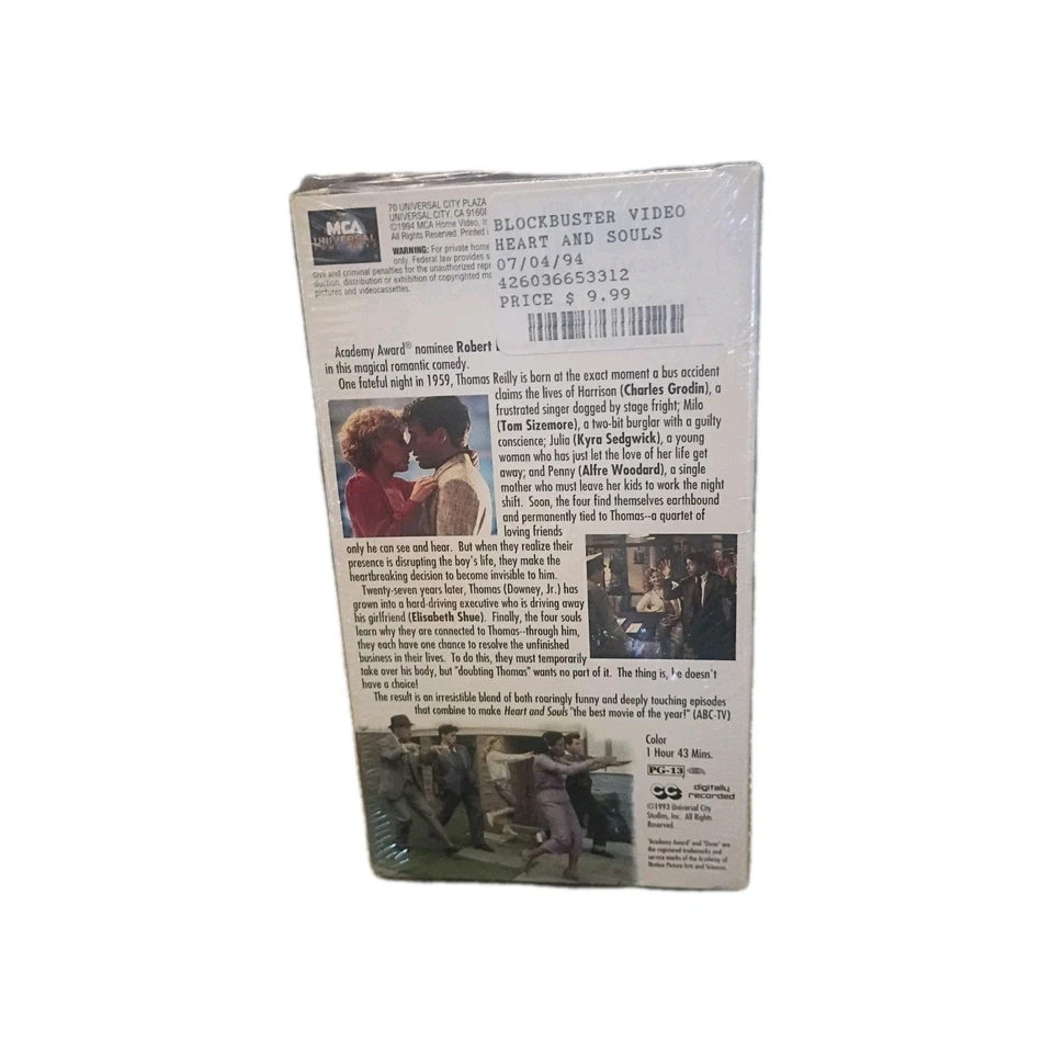 Heart and Souls (VHS, 1994) – Robert Downey Jr. – SEALED Foto 2 de 2