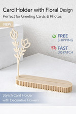 Decorative Card Holder Stand with Floral Design – Desk Photo & Greeting Card Dis