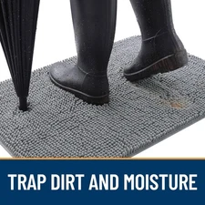 Pet-Friendly Entry Mat 30x20 Quick-Dry Chenille Home Protection