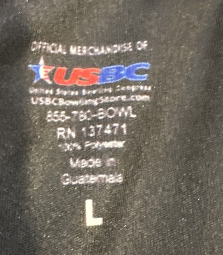 USBC Bowling Shirt "Bowl For The Cure" Black And Pink Size Large Breast Cancer - Picture 8 of 11