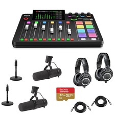 Rode RODECaster Pro II Integrated Audio Production Studio Console Bundle with 2x