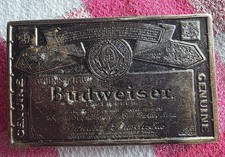 Vintage Genuine Budweiser Beer Belt Buckle Anheuser Busch Inc Advertising