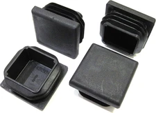 4Pcs Pack: 1 1/4 Inch Square Black Plastic End Cap (For Hole Side Size from 1