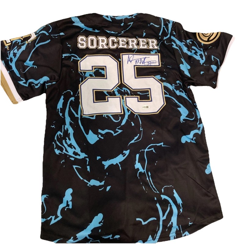 Adam McArthur Signed Texas Rangers Jujutsu Kaisen Yuji Itadori Jersey JSA