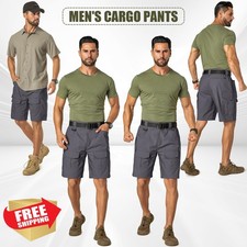 Mens Tactical Cargo Shorts Hiking Work Fishing Ripstop