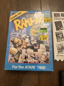 Rampage Atari 7800 Complete In Box CIB 1986 MINT Cart Rare