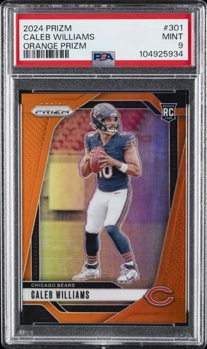 2024 PANINI PRIZM ORANGE PRIZM #301 CALEB WILLIAMS ROOKIE RC 235/249 PSA 9