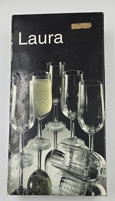 VTG Laura Fine Casual Optic Crystal Champagne Flutes 7.25 '' By Import Associate