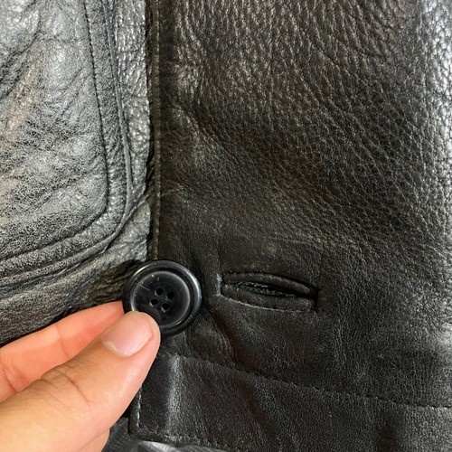 Giacca di pelle Timberland Weathergear impermeabile vintage in pelle di mucca con bottoni grande - Foto 9 di 10