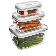 Fresh & Save 3-Pcs Glass Vacuum Sealer Food Storage Container 3 Sizes