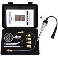 9Pcs Automotive Engine Compression Tester Kit for Small Engine, Fuel Pressure Ga
