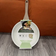 Masterclass Healthy Options  9.5" Frying Pan Skillet Non Stick Ceramic Ivory New