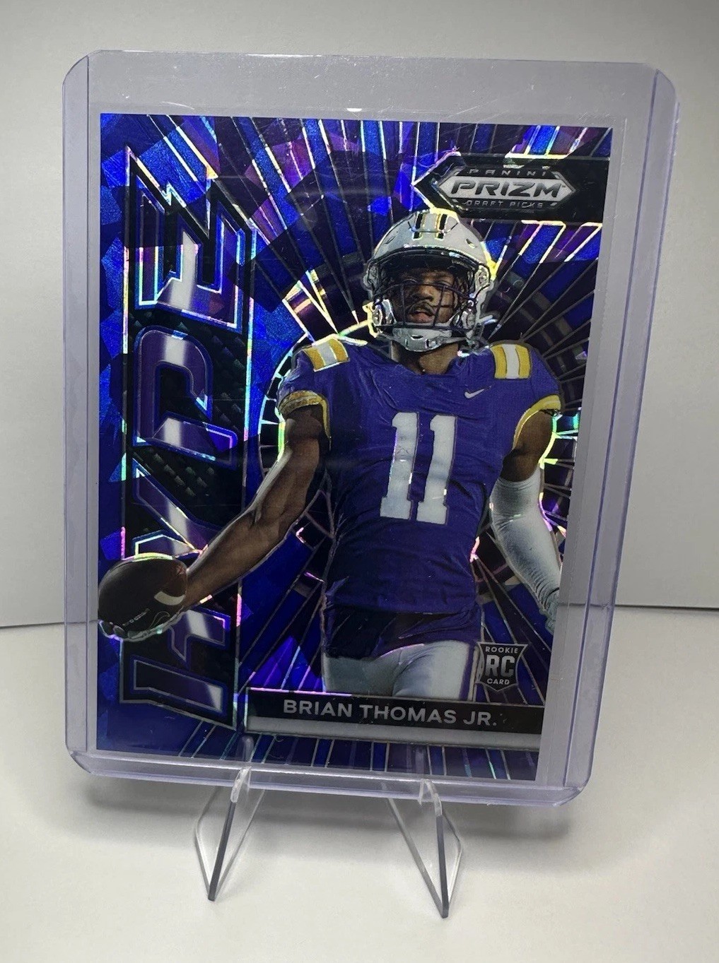 2024 Panini Draft Picks BRIAN THOMAS JR /99 Hype Blue Ice Prizm- Jaguars LSU