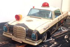 Vintage Yonezawa Mercedes Benz Police Tin Toy Japan Showa 50cm 19,5in Large Rare
