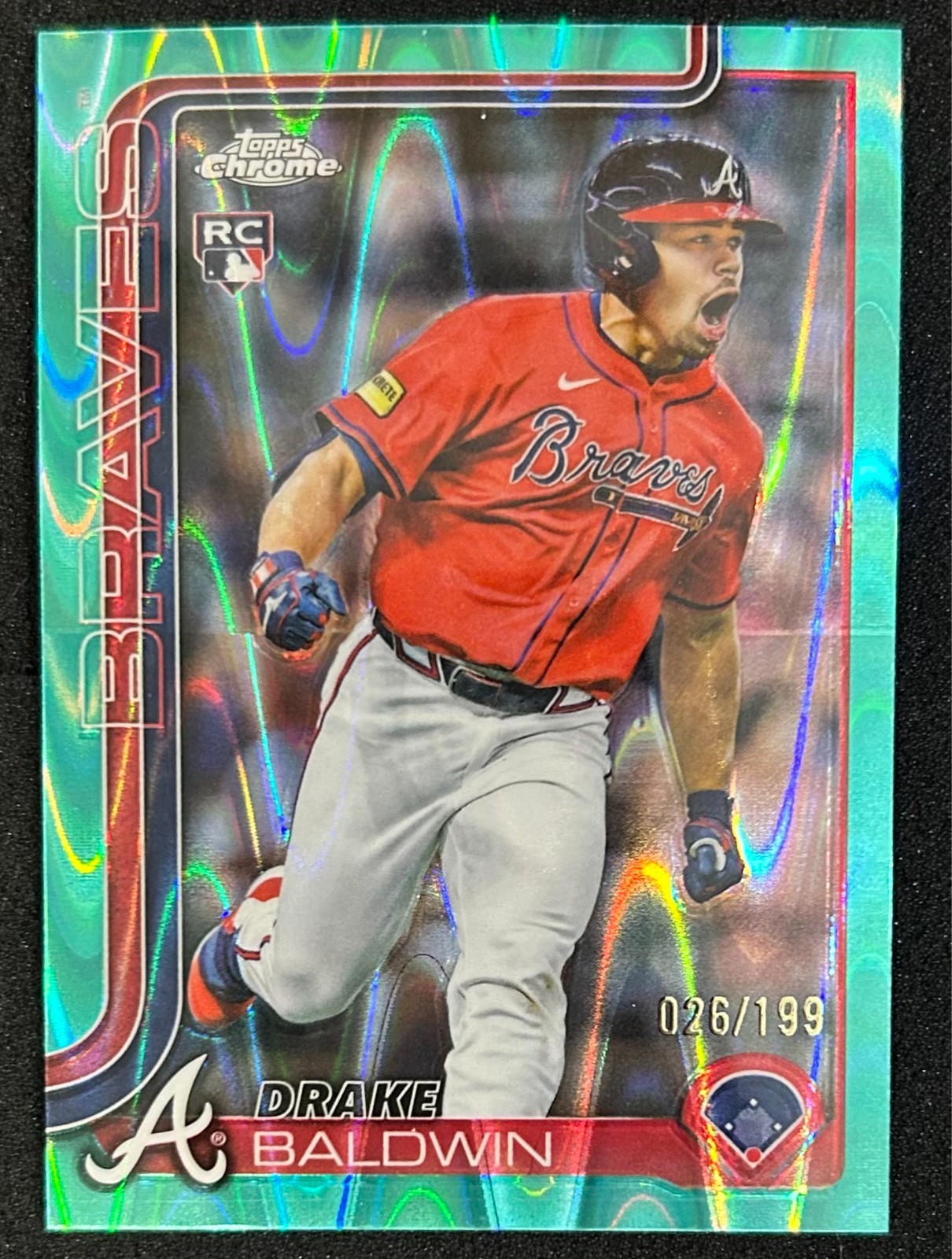 2025 Topps Chrome Update Aqua RayWave Refractor Drake Baldwin RC /199 USC96