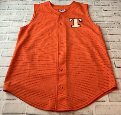 Tennessee Volunteer Sleeveless VTG Baseball Button Up Jersey Teamworks Large 24
