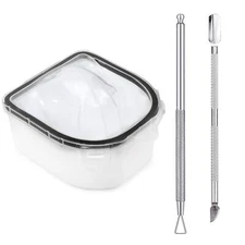 Nail Soaking Bowl Soak Off Gel Polish Remover with Nail Art Tools for Nail Spa