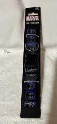 Black Panther Licensed Dog Pet Collar Medium Buckle down Marvel Adjustable