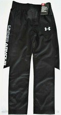 Under Armour Boys' AllSeasonGear Youth Black White Warm-Up Sweat Pants - NWT