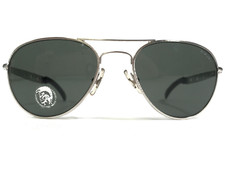 Diesel Sunglasses STARFIELD 1 4SJ Matte Silver Round Frames with Black Lenses