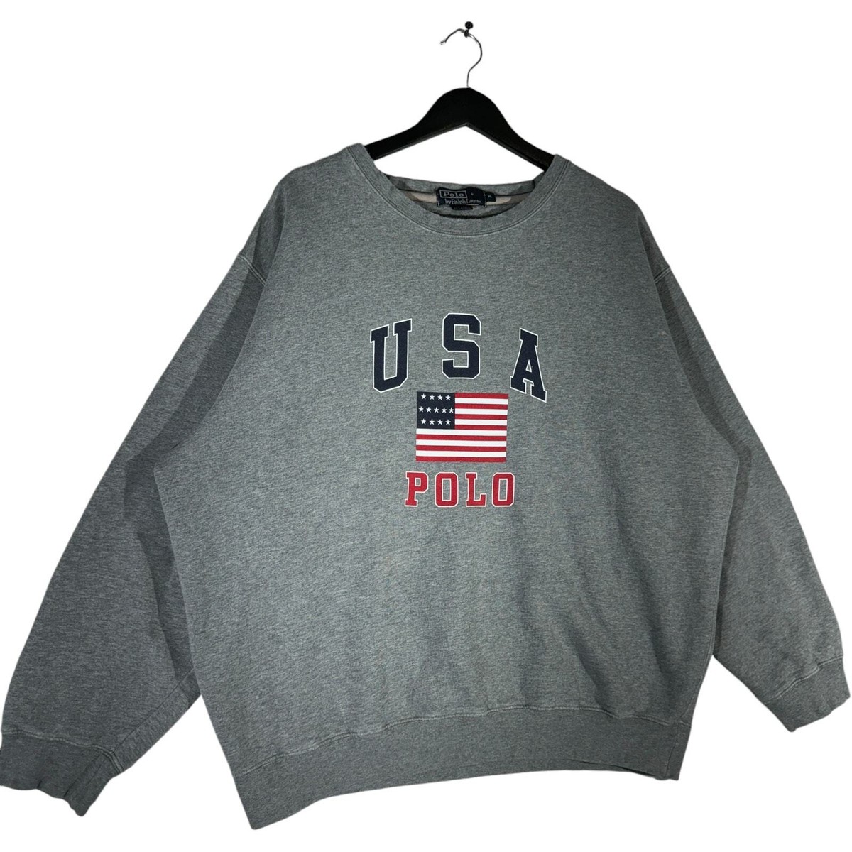 Vintage Polo Ralph Lauren USA Flag Crewneck 90s | eBay