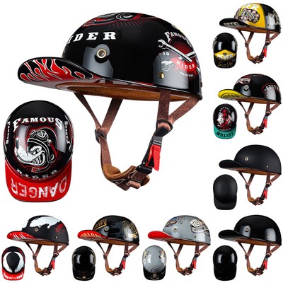 DOT Approved Motorcycle Half Helmet Baseball Cap For Cruiser Chopper Scooter