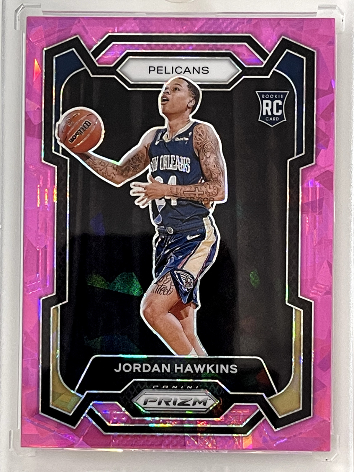 2023-24 Panini Prizm Jordan Hawkins Rookie Pink Ice Parallel RC #130 Pelicans