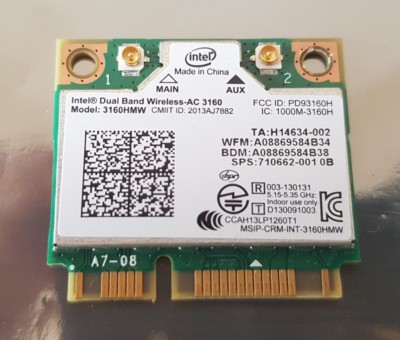 HP 710662-001 710512-001 Intel Dual Band AC 3160 3160HMW WLAN IEEE802.11AC