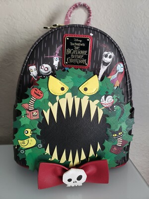 New Disney's The Nightmare Before Christmas Loungefly Wreath Mini Backpack  *Read