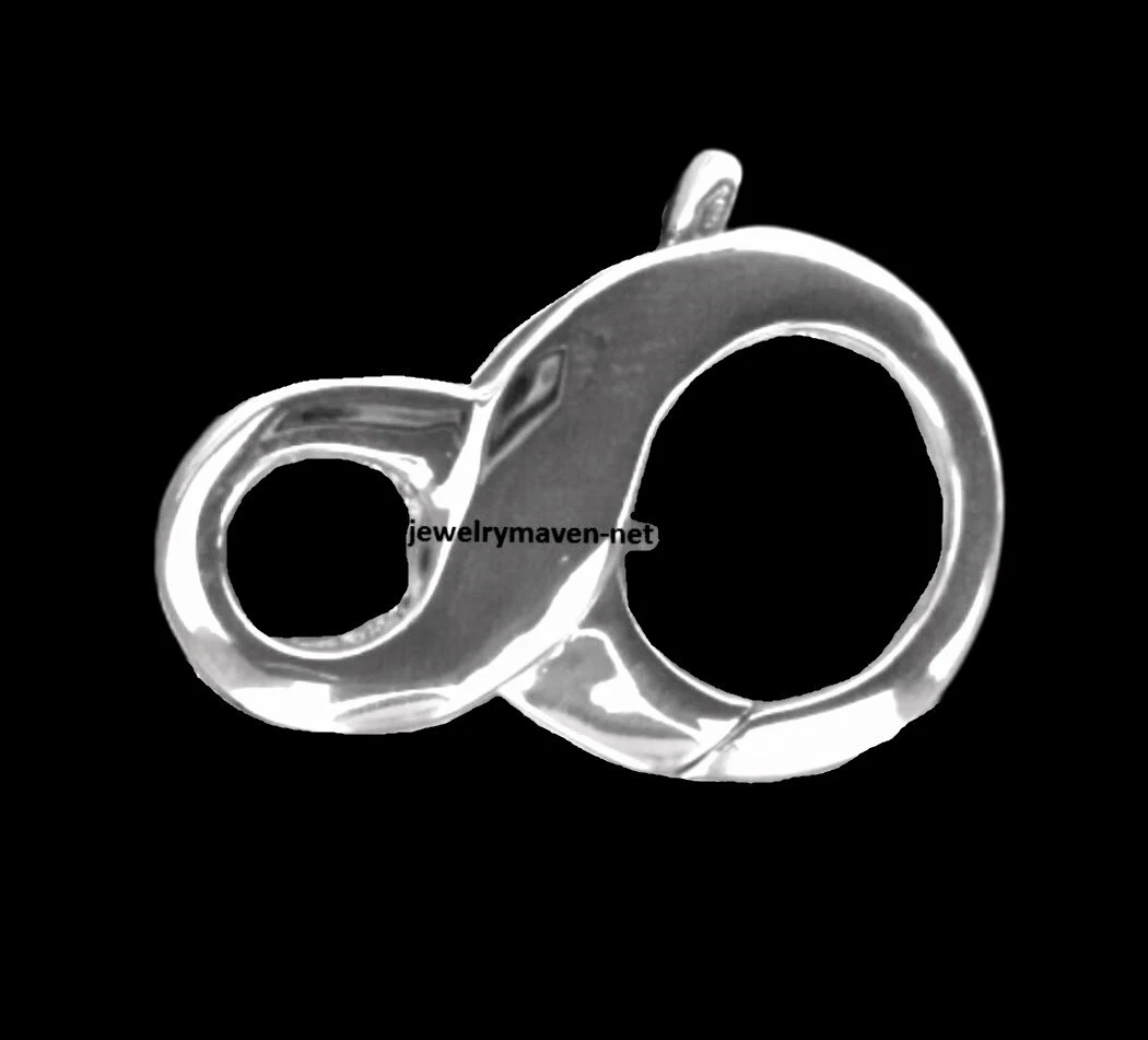 26mm HEAVY LARGE 18k White Gold Gucci Figure 8 Designer Chain Infinity Clasp