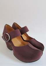John Fluevog Burgundy Suede Heel Mary Janes Sz 7.5 NWOB