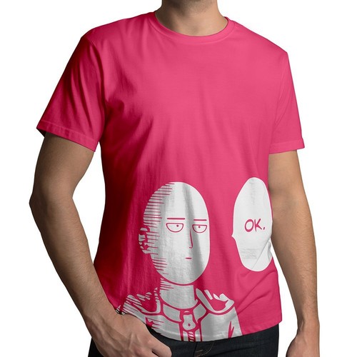 One-Punch Man Saitama Anime Mens/Unisex Crew Neck Tee Shirt Print Cotton T-Shirt - Picture 12 of 23