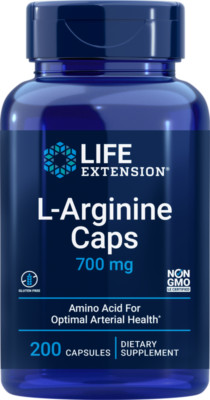 Life Extension L-Arginine 700mg 200 Amino Acid Arterial Health 1400mg per 2 Caps