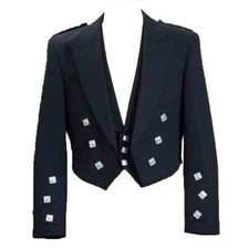 Prince Charlie Jacket With Waistcoat handmade for kilts and casual any sizes