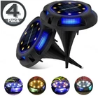 4Pack Solar Ground Light 12 LED Outdoor Disk Lighting Landscape Yard Garden Lawn