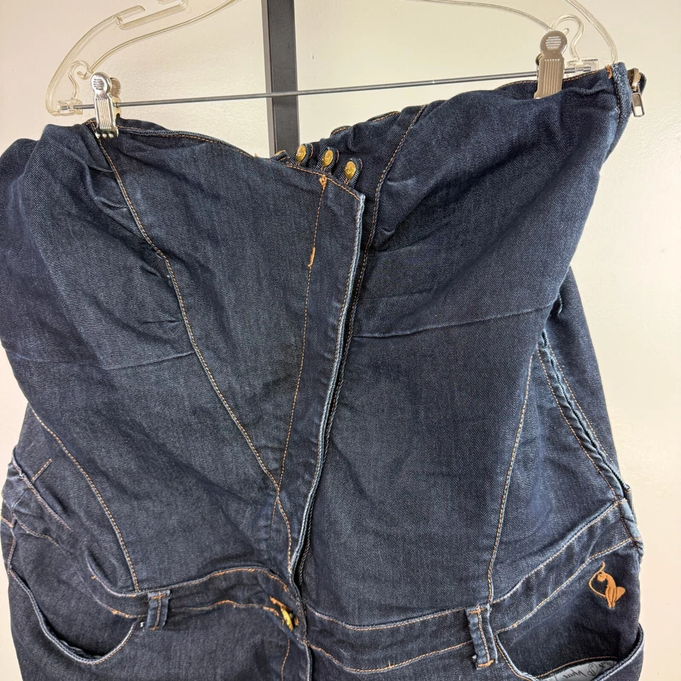 Pantalones Cortos Bebé Phat Denim Oscuro Talla 24 Talla Grande Verano Foto 2 de 4