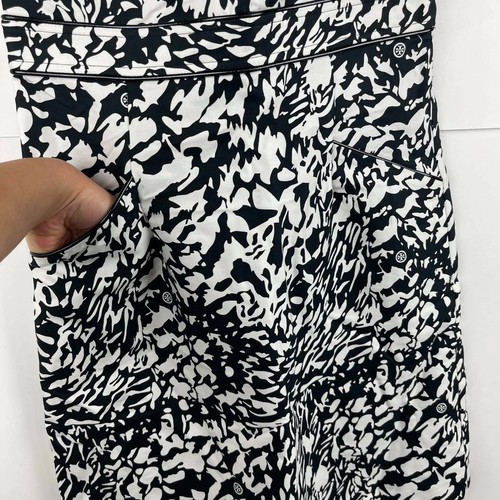 Tory burch Ladies Mini Dress sleeveless Size 4 White Black crewneck Summer Dress - Imagen 7 de 12