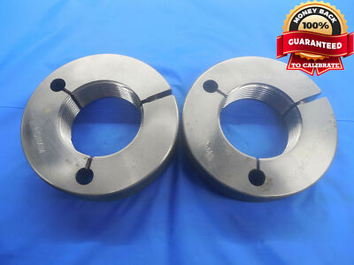 2'' 12 UNJ 3A LEFT HAND BEFORE PLATE THREAD RING GAGES 2.0 GO NO GO 1.9437 1.9408