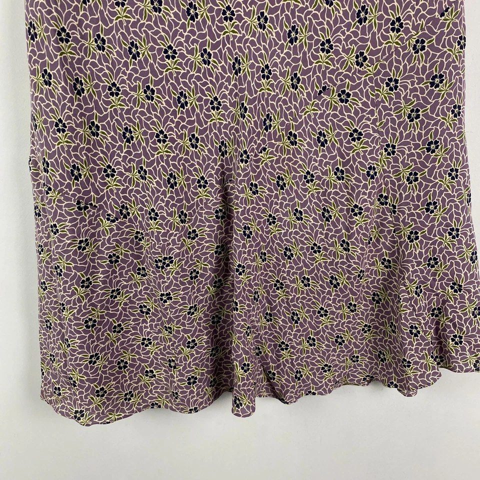 Falda Sundance Seda Línea A Talla 14 Floral Cremallera Lateral Midi Foto 3 de 4