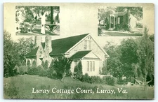 Postcard VA Luray Multiview Luray Cottage Court R46