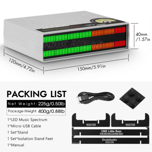 56 Bit LED Music Spectrum Display Stereo MIC Line Sound Level Meter Dot Matrix - Bild 11 von 13