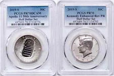 2019 S 50TH ANNIVERSARY HALF DOLLAR SET BOTH COINS PCGS PR70DCAM & PR70 W/OGP