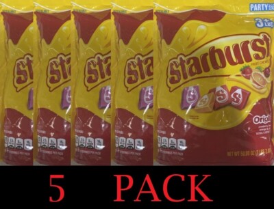 5x Starburst Fruit Chews Candy Party Size Resealable Bag 50 oz - 5 PACK 15 + Lbs