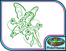 Pretty Fairy O Vinyl Sticker Laptop Mirror Car Truck Cute Wall Art Window Decal